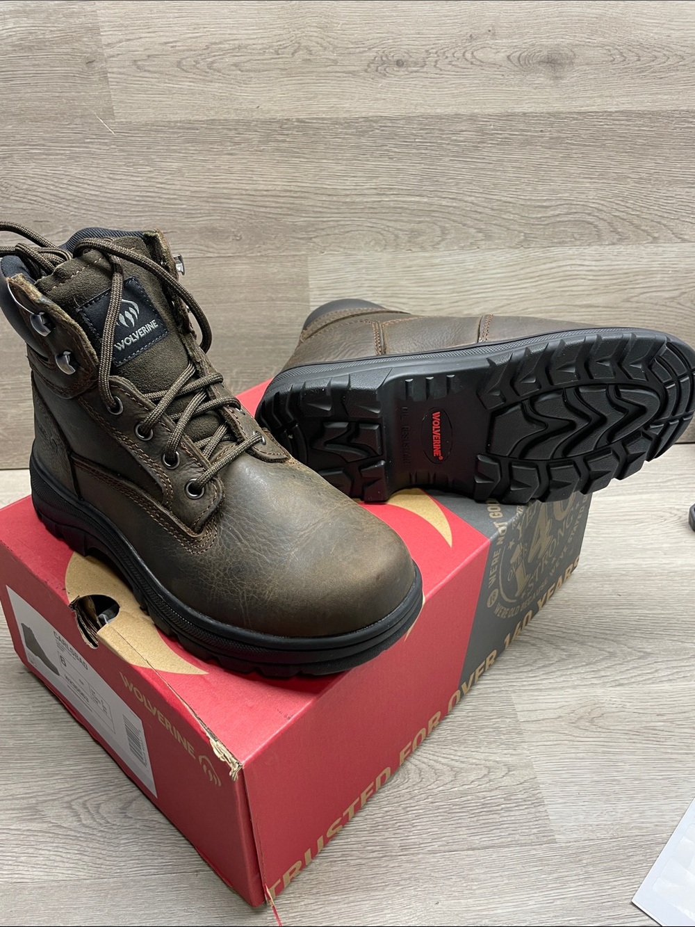 Wolverine Dark Brown Lace-Up Men's Work Boots #391